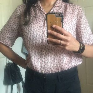 Vintage silk rose top